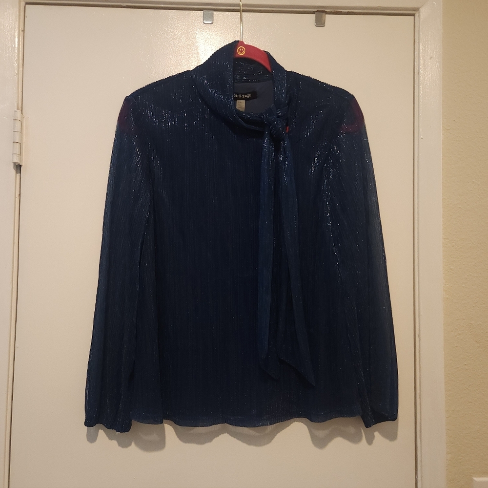 Elegant Navy Blue Women's Top